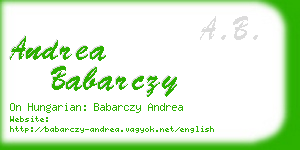 andrea babarczy business card